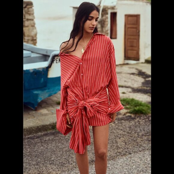 Brand New Bardot Malira Long-Sleeve Mini Shirt Dress - Picture 1 of 11